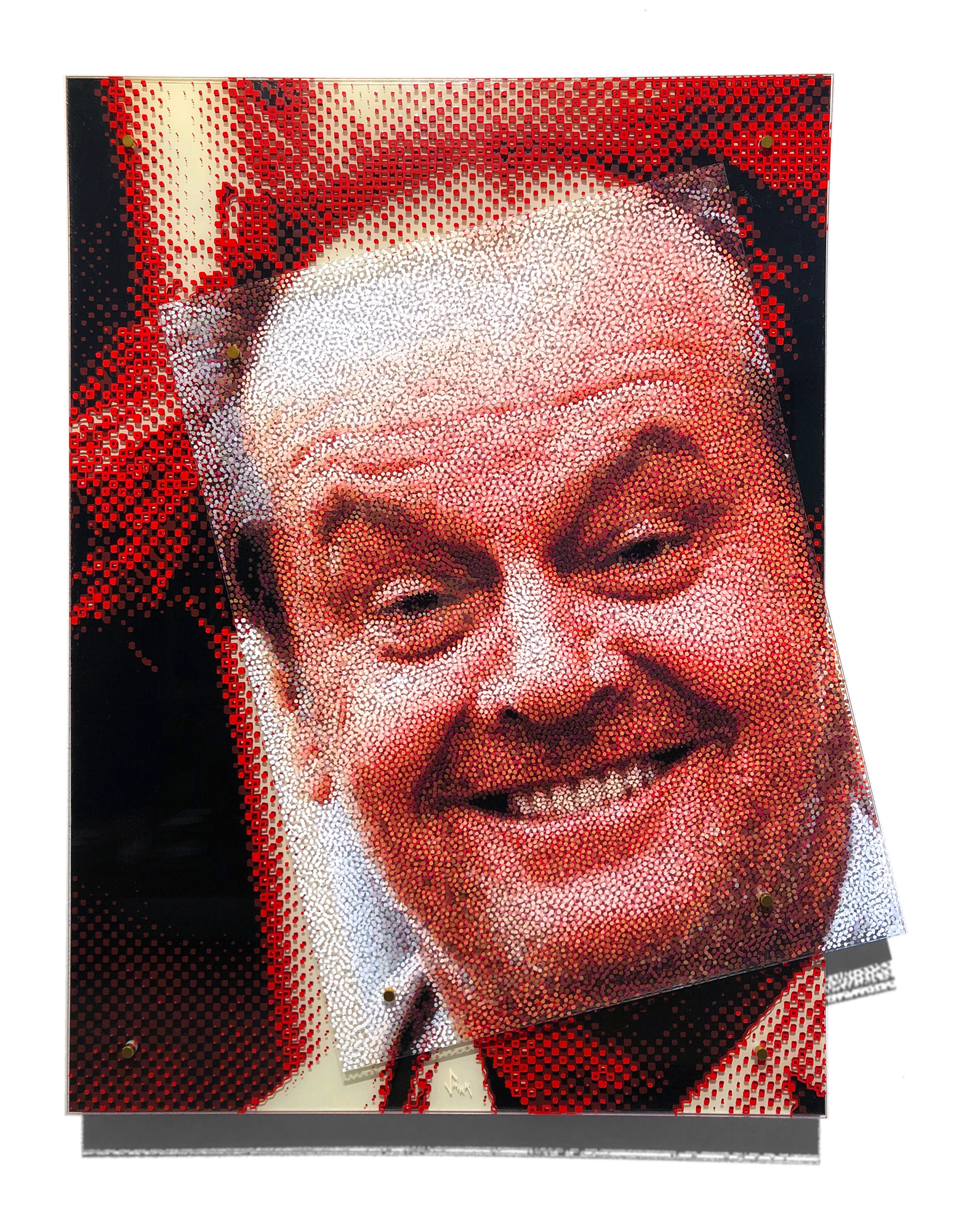 Neo-Pointillist painting of Jack Nicholson