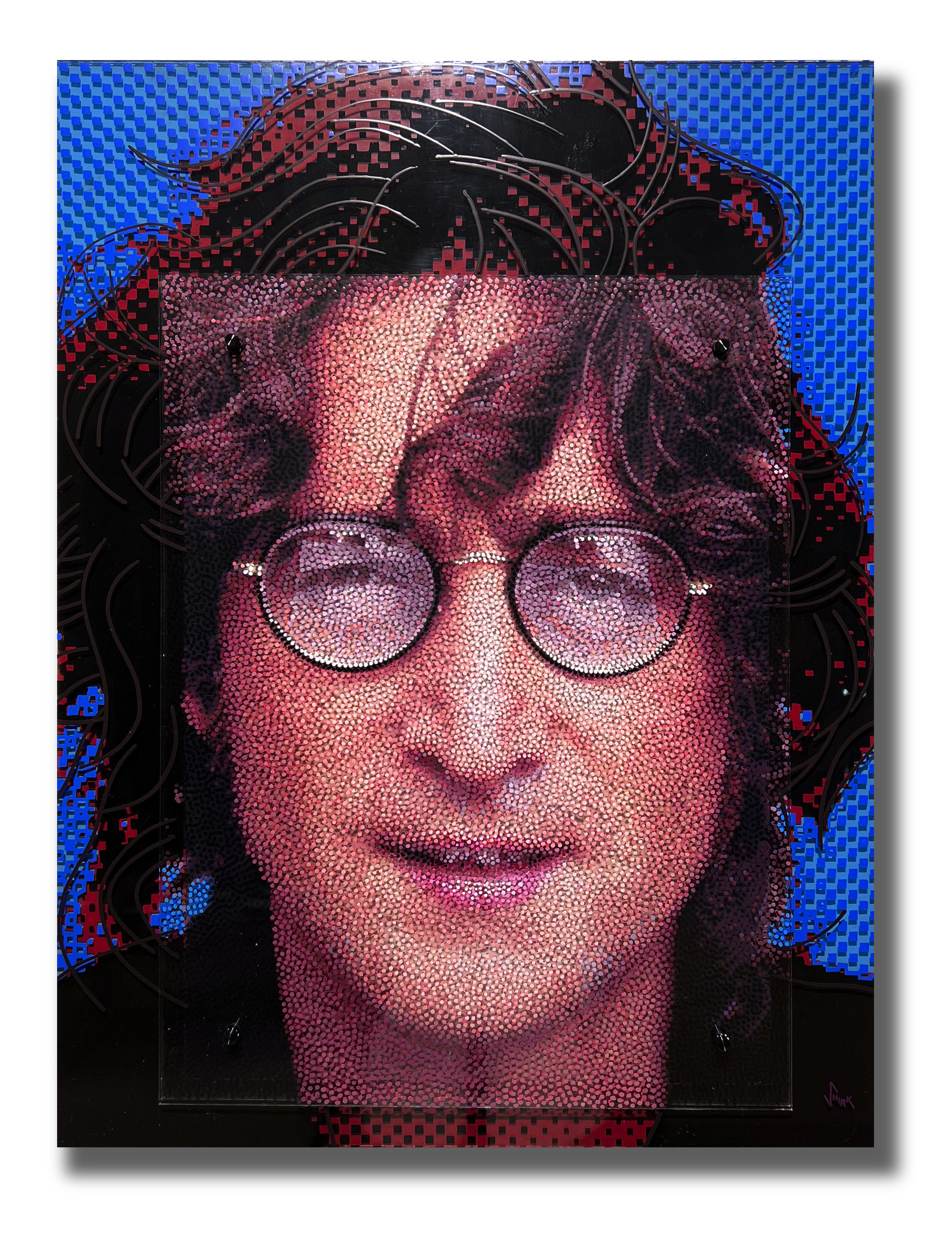 Neo-Pointillist painting of John Lennon