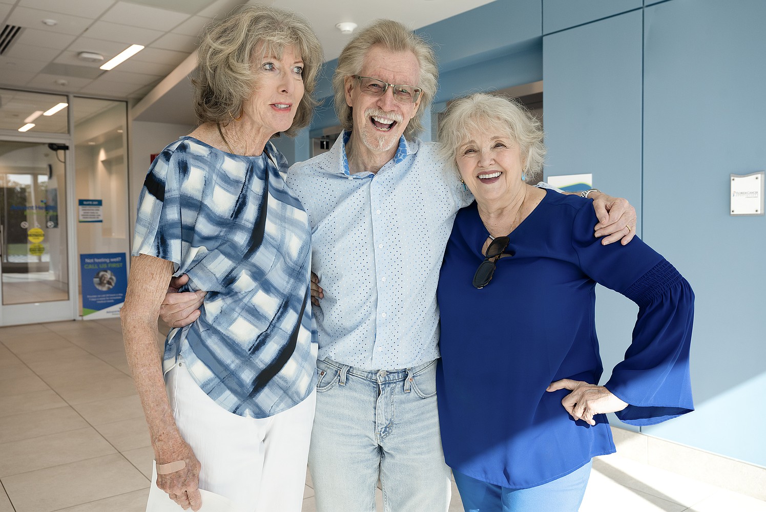 Robert Shirk with Loleita and Lillian Verkins after the donation